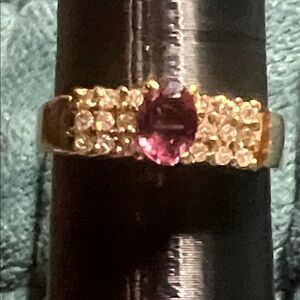 14k ruby and diamond ring.
